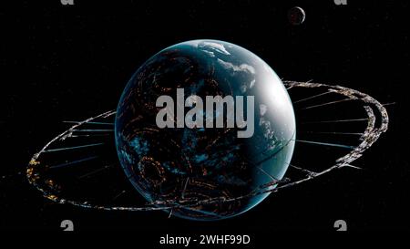 Kunstwerk eines Orbitalrings Stockfoto