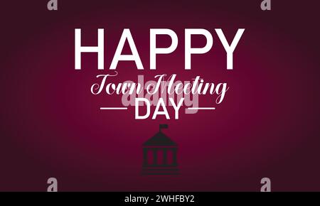 Happy Cosmic Town Meeting Day: Wunderschönes Textdesign Stock Vektor