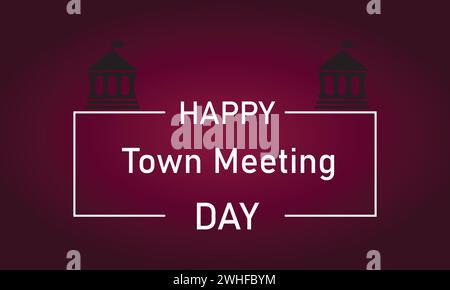 Happy Cosmic Town Meeting Day: Wunderschönes Textdesign Stock Vektor