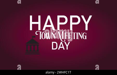 Happy Cosmic Town Meeting Day: Wunderschönes Textdesign Stock Vektor