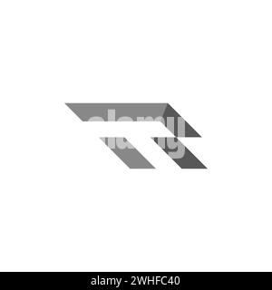 Letter t 3d flacher einfacher Logo-Vektor Stock Vektor