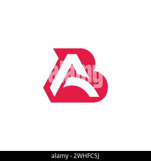 Letter ab einfacher geometrischer roter Logo-Vektor Stock Vektor