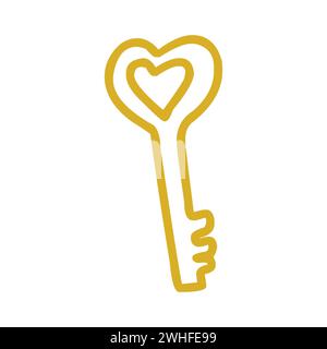 Goldenes Doodle Key-Symbol Stock Vektor