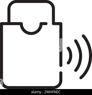 Plastikzugangskarte im Portemonnaie. Hotelzimmerschloss mit RFID-Technologie. Symbol für perfekte Pixel Stock Vektor