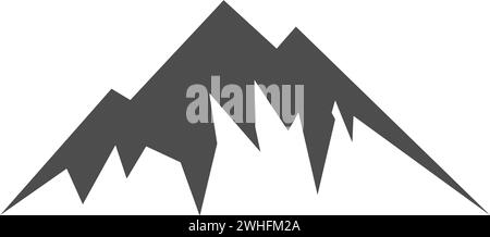 Symbole für Berge und Gebirgszüge in Schwarz Stock Vektor