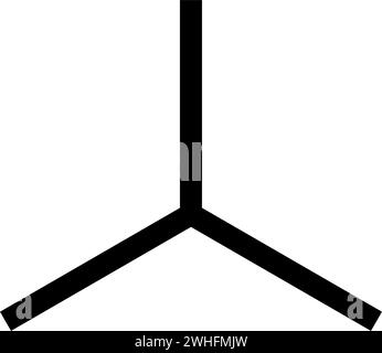 3D-Achsenkoordinatensystem Messung Modellierung Raum XYZ dreidimensionales Symbol Schwarz Farbe Vektor Illustration Bild flach Stil einfach Stock Vektor