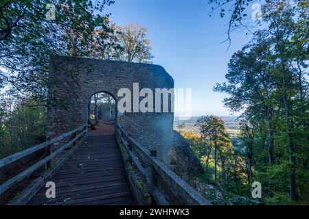 Schloss Diepoldsburg Ruine Rauber Lenningen Schwäbische Alb, Schwäbische Alb Baden-Württemberg Deutschland Stockfoto