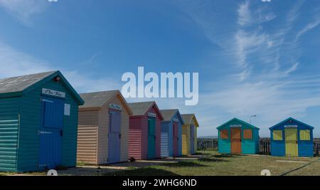 Amble Beach Hütten Stockfoto