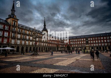 Plaza Mayor, Centro, Madrid, Spanien. Februar 2022 Stockfoto