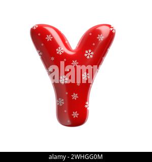 Schneeflocken-Buchstabe Y - große 3D-weihnachtsschrift - geeignet für Weihnachten, weihnachtsmann oder Winter verwandte Themen Stockfoto