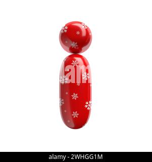 Schneeflocken-Buchstabe I – kleine 3D-weihnachtsschrift – geeignet für Themen zu Weihnachten, weihnachtsmann oder Winter Stockfoto