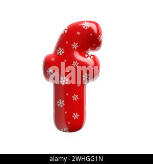 Schneeflocken-Buchstabe F - kleine 3D-weihnachtsschrift - geeignet für Weihnachten, weihnachtsmann oder Winterthemen Stockfoto