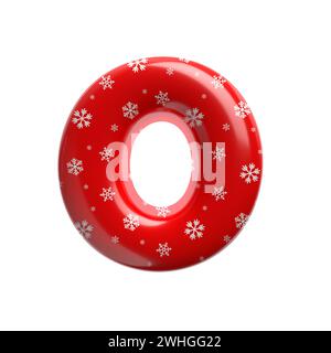 Schneeflocken-Buchstabe O - große 3D-weihnachtsschrift - geeignet für Weihnachten, weihnachtsmann oder Winterthemen Stockfoto