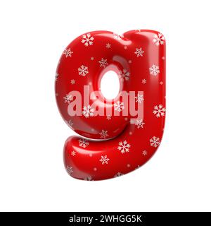 Schneeflocken-Buchstabe G - kleine 3D-weihnachtsschrift - geeignet für Weihnachten, weihnachtsmann oder Winterthemen Stockfoto
