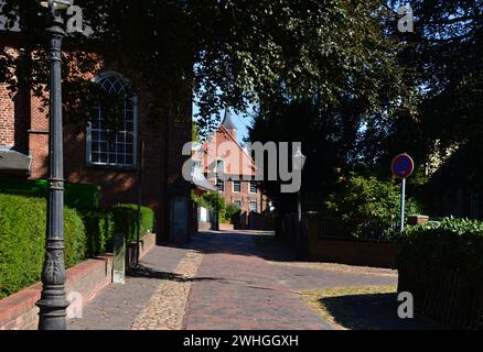 Historische Kirche in der Stadt leer, Ostfriesland, Niedersachsen Stockfoto