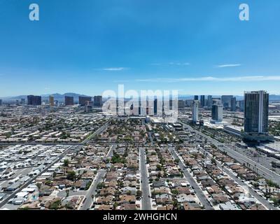 Aus der Vogelperspektive über die städtischen Vorstadtgemeinden in Las Vegas Nevada Stockfoto