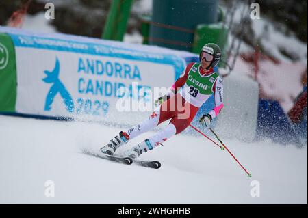 Elisabeth Kappaurer aus Österreich im Einsatz beim AUDI FIS Ski World Cup 2023/2024, 9. Damen Riesenslalom am 10. Februar 2024 in Avet (Soldeu, Stockfoto