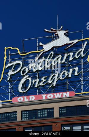 Old Town Schild in Portland, Oregon Stockfoto