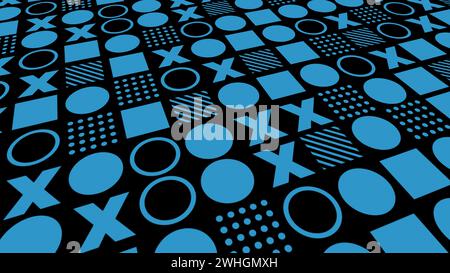 Wiederkehrendes Muster geometrischer Formen abstrakter Hintergrund Stockfoto