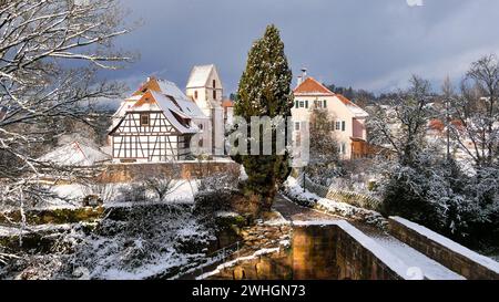 Blick auf den Stadtteil Zavelstein von Bad Teinach-Zavelstein Stockfoto