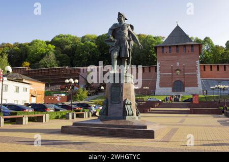 Denkmal für Peter 1 in der Nähe der Mauern des Kremls Nischni Nowgorod in Russland. Peter Great. Stadt tur Stockfoto