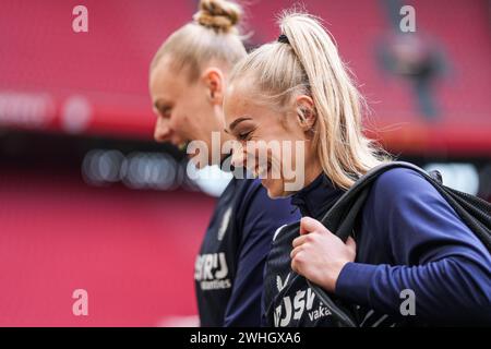 Amsterdam, Niederlande. Februar 2024. Amsterdam - Cheyenne van den Goorbergh von Feyenoord V1 während des Spiels zwischen Ajax V1 und Feyenoord V1 in der Johan Cruijff Arena am 10. Februar 2024 in Amsterdam, Niederlande. Credit: Box to Box Pictures/Alamy Live News Stockfoto