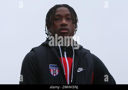 Sunderlands Romaine Mundle während des Sky Bet Championship Matches zwischen Sunderland und Plymouth Argyle im Stadium of Light, Sunderland am Samstag, den 10. Februar 2024. (Foto: Michael Driver | MI News) Credit: MI News & Sport /Alamy Live News Stockfoto