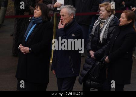 Fine Gael TD Richard Bruton, der Bruder des ehemaligen taoiseach John Bruton, bei der Beerdigung seines Bruders in der Heiligen Peter und Paul's Church in Dunboyne, Co Meath. Bilddatum: Samstag, 10. Februar 2024. Stockfoto