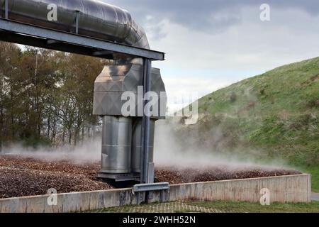 Kreismüllentsorgungszentrum Euskirchen – Biofilteranlage Stockfoto