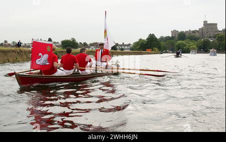 Windsor, Berkshire, Großbritannien. Juli 2010. Der jährliche Schwan-Auftrieb auf der Themse in Windsor, Berkshire. Kredit: Maureen McLean/Alamy Stockfoto