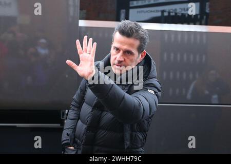 Craven Cottage, Fulham, London, Großbritannien. Februar 2024. Premier League Football, Fulham gegen Bournemouth; Fulham-Trainer Marco Silva kam vor dem Spiel ins Stadion. Beschreibung: Action Plus Sports/Alamy Live News Stockfoto