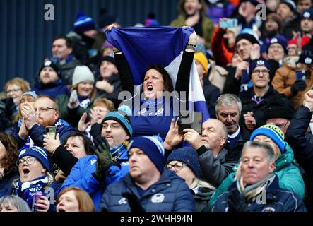 Schottische Fans beim Guinness Six Nations Spiel im Scottish Gas Murrayfield Stadium in Edinburgh. Bilddatum: Samstag, 10. Februar 2024. Stockfoto