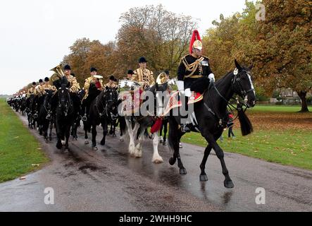 Windsor, Berkshire, Großbritannien. Oktober 2010. Militär auf dem langen Spaziergang in Windsor, Berkshire, für den Staatsbesuch seiner Hoheit des Emirs des Staates Katar, Scheich Hamad bin Khalifa Al-Thani. Kredit: Maureen McLean/Alamy Stockfoto