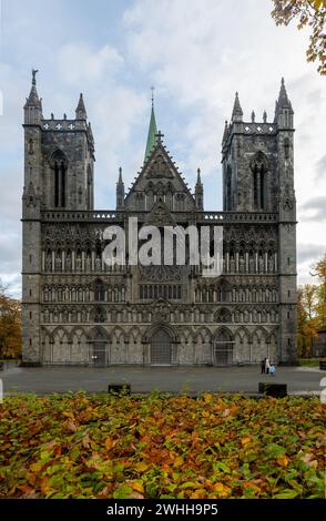 Nidaros Kathedrale in Trondheim, Norwegen im Herbst Stockfoto