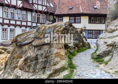 Bilder aus der historischen Altstadt des Quedlinburger Harzes Stockfoto