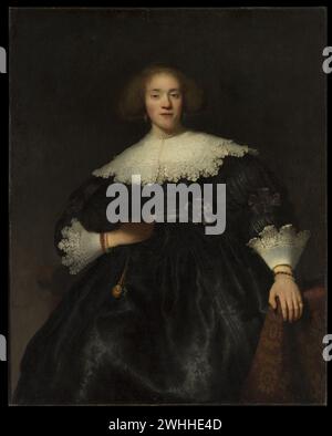 Porträt einer jungen Frau mit einem Fan Rembrandt (Rembrandt van Rijn) 1633 Stockfoto