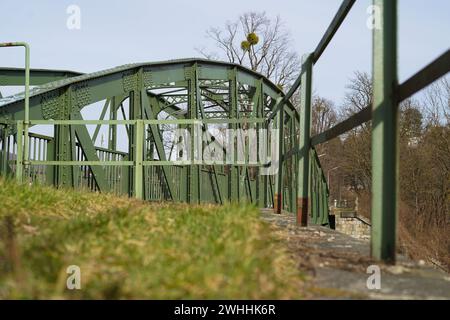 Hochwasserschutzanlage Hadersdorf, 1140 Wien, Februar 2024 Stockfoto