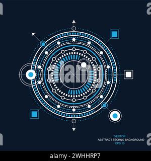 HUD Futuristic .Technical Drawing.Electronic Interface of the Future. Vektorabbildung. Stock Vektor