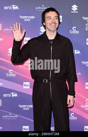 Sanremo, Italien. Februar 2024. Sanremo, 74. Italienisches Songfestival - Diodato photocall - auf dem Foto: Diodato Credit: Independent Photo Agency/Alamy Live News Stockfoto