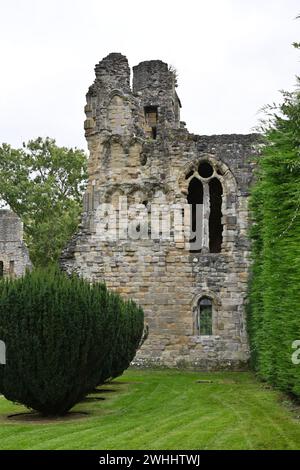 Wenlock, oder St. Milburga's Priory Kloster aus dem 12. Jahrhundert in Much Wenlock, Shropshire, Großbritannien September Stockfoto