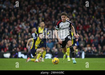 London, Großbritannien. Februar 2024. London, 10. Februar 2024: Während des Premier League-Spiels zwischen Fulham und Bournemouth in Craven Cottage am 10. Februar 2024 in London. (Pedro Soares/SPP) Credit: SPP Sport Press Photo. /Alamy Live News Stockfoto