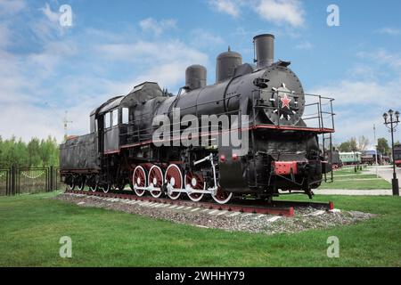 Russische Dampflokomotive des frühen 20. Jahrhunderts. Sie wurde bis 1957 hergestellt Stockfoto