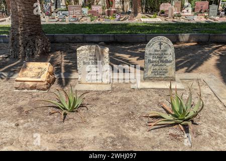 Deutsche Soldatengräber auf dem Swakopmund-Friedhof in Namibia Stockfoto