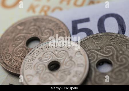 Dänische Krone, Währung aus dänemark in europa Stockfoto