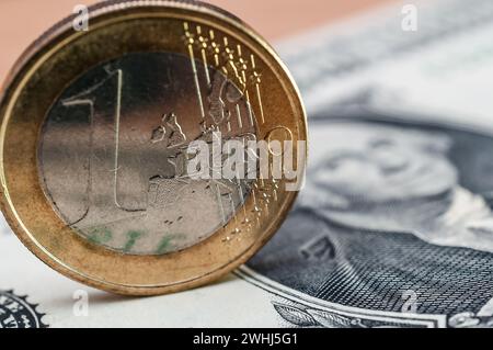 Porträt auf der 1-Dollar-Banknote Stockfoto
