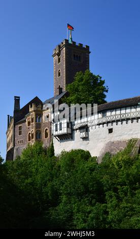 Historisches Schloss Wartburg bei der Stadt Eisenach, ThÃ¼ringia Stockfoto