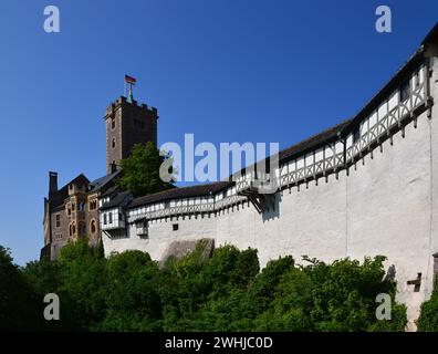 Historische Wartburg bei der Stadt Eisenach, Thüringen Stockfoto