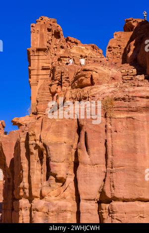 Geschnitzte Höhlen in der antiken Petra City, Jordanien Stockfoto