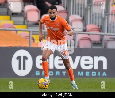 CJ Hamilton von Blackpool während des Sky Bet League 1 Spiels Blackpool gegen Oxford United in Bloomfield Road, Blackpool, Vereinigtes Königreich. Februar 2024. (Foto: Steve Flynn/News Images) in Blackpool, Großbritannien am 31.2023. (Foto: Steve Flynn/News Images/SIPA USA) Credit: SIPA USA/Alamy Live News Stockfoto