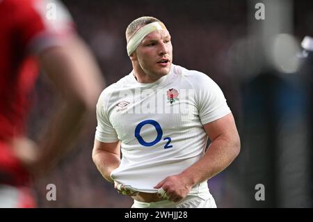 10. Februar 2024; Twickenham Stadium, London, England: Six Nations International Rugby England gegen Wales; Sam Underhill of England Stockfoto